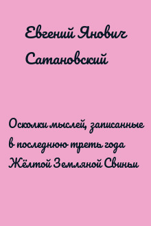 Осколки мыслей, записанные в последнюю треть года Жёлтой Земляной Свиньи