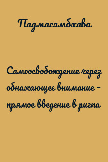 Самоосвобождение через обнажающее внимание – прямое введение в ригпа