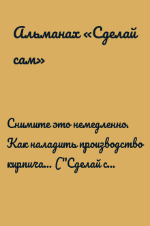 Снимите это немедленно. Как наладить производство кирпича... ("Сделай сам" №1∙2013)